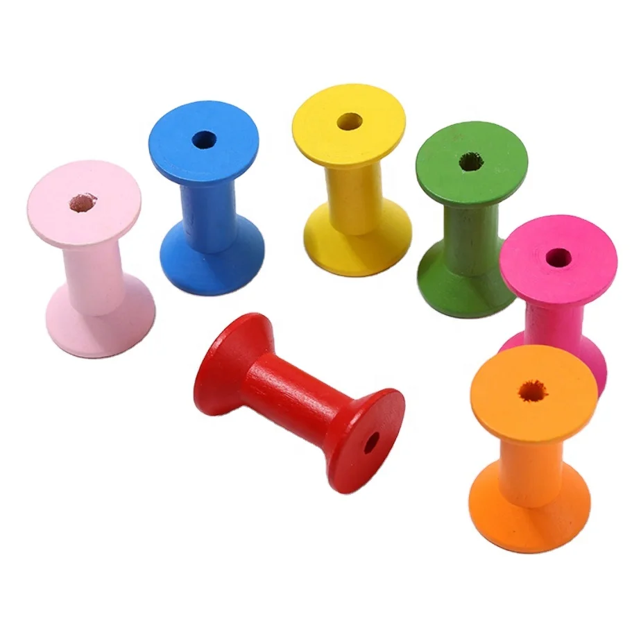 High Quality Unfinished Natural Wooden Sewing Thread Bobbins Sewing Tool For Craft Projects And Diy Accessories