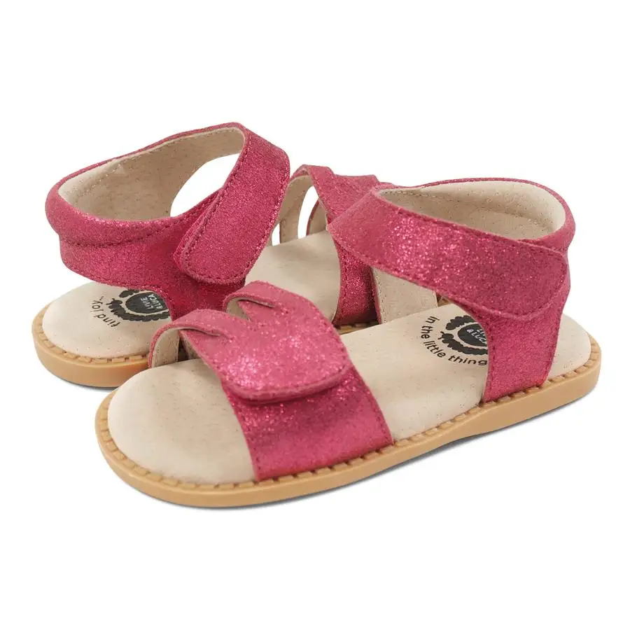 Livie And Luca Quality Mary Jane Barefoot Flat Breathable Leather Princess Dress Casual Cute Print Slipper Gold Sandal 2022