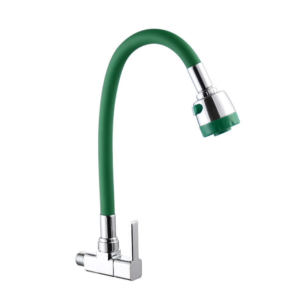 2023 Zinc  Wall Flex Kitchen Faucet Hose Single Handle Sink Water Tap Wholesale