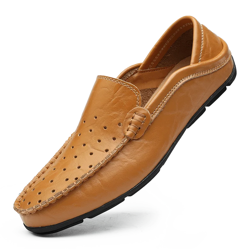 Ziitop Wholesale Factory Slip-On Footwear Male Shoes Breathable Leather Driving Shoes For Men