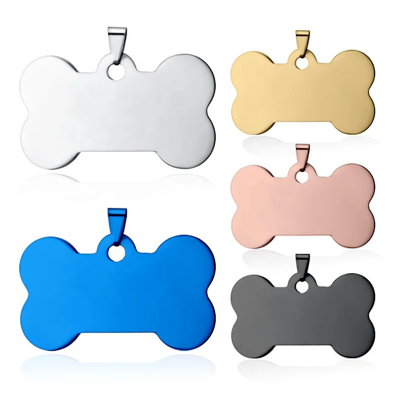 Custom Logo Tag Pet Name Blank Metal Engraving Stainless Steel Dog Tag