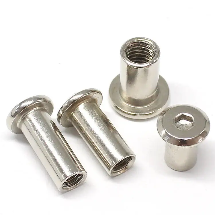 steel hex fastener Stainless Steel Nuts Flat Head Socket head furniture connector Sleeve Barrel Nut  M2 M3 M4 M5 M6