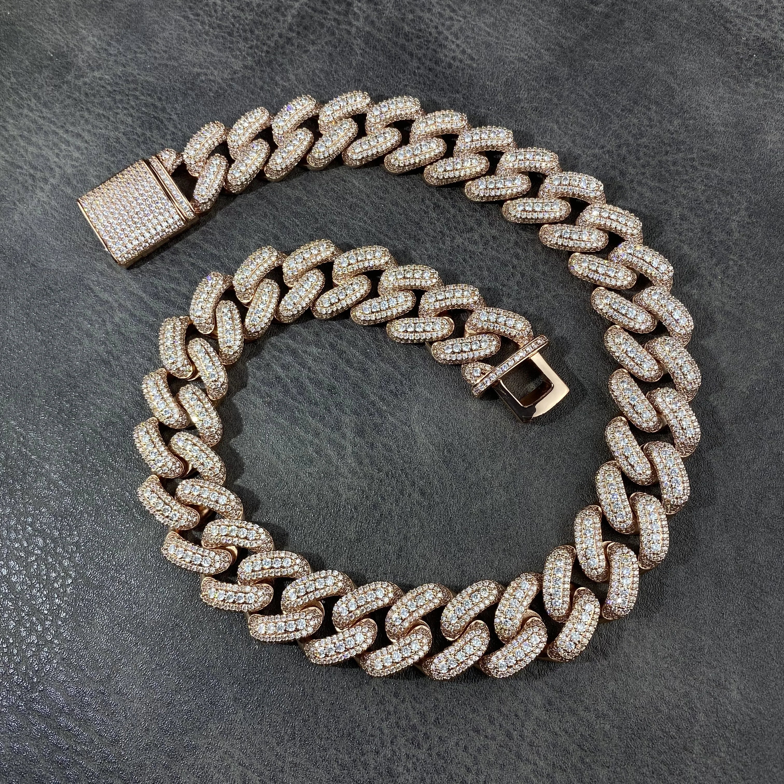 Fashion Jewelry big size Wholesale ced Out Men Hip Hop Bling jewelry brass AAAAA+ CZ Men Miami Cuban Curb link chains