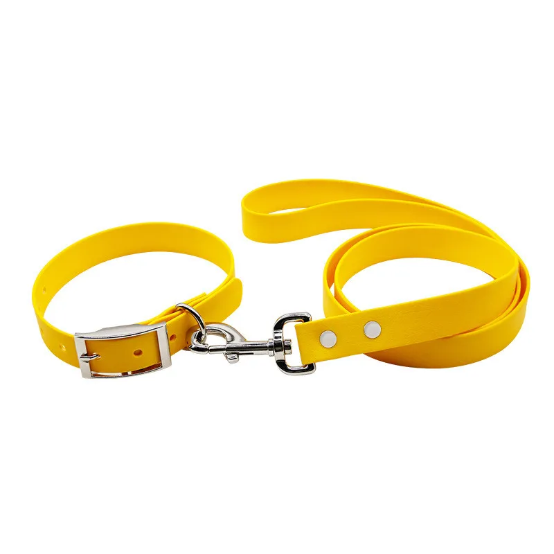 pet collar New macaron pet products PVC pet collar and leash set  dogs and cats harness dog bandanas