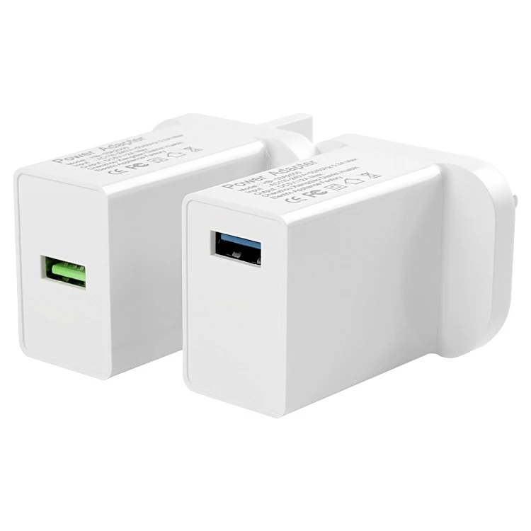 CE Certified UK USB Wall Charger 3Pin Plug Fast Charging Adapter 5V 2A for Multiple