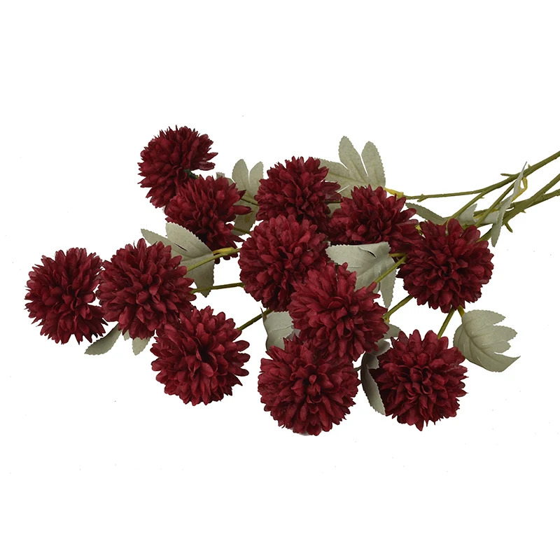 artificial ball chrysanthemum manufacturers 3 head ping pong Dandelion Artificial Chrysanthemum chrysanthemum fashion wedding fl