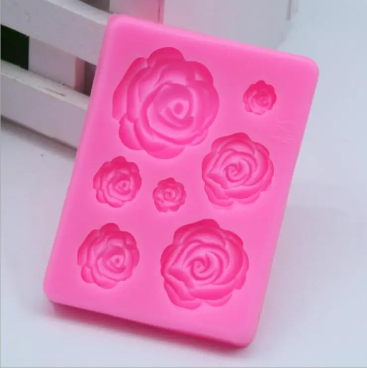 3D Candy Clay Chocolate Gumpaste Moulds Rose Flower Silicone Molds Wedding Topper Fondant Cake Decorating Tools
