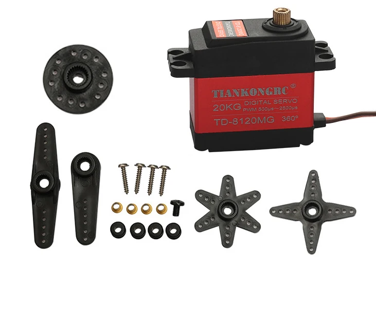 Высокий крутящий момент TD-8120MG 20 кг 8 4 В Водонепроницаемый 180/270/360 металлический редуктор цифровой сервопривод для робота 1/8 1/10 1/12 Радиоуправляемый автомобиль Лодка Самолет