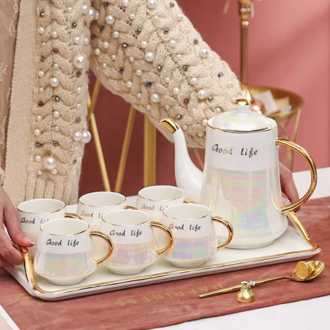 
Creative bone china european ceramic coffee set tea set teapot 