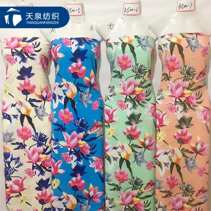 Factory Custom Wholesale Plain Woven 100 Rayon Printed Fabric Women Dress Fabric for dubai 90gsm