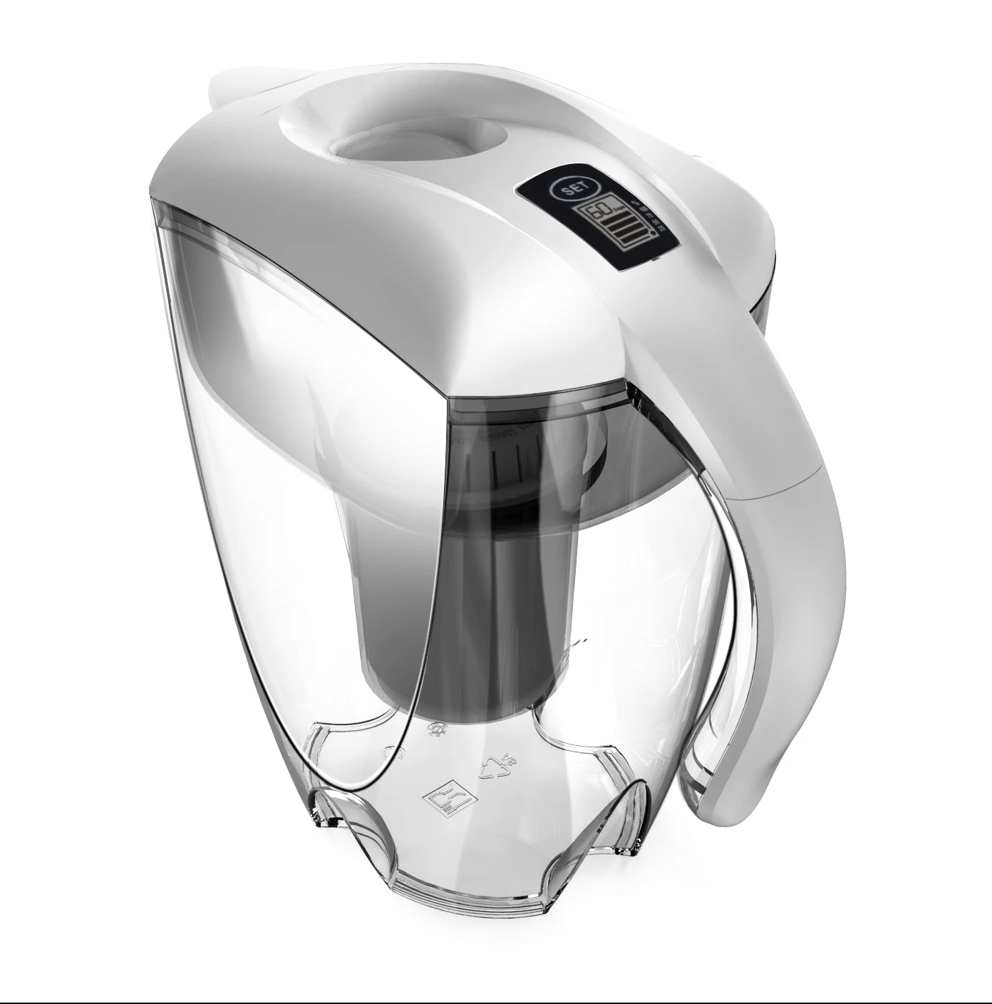 Calux the High Quality 3.5L Mineral Water Filter Pitcher with Factory Price for Household Box Packaging , Alkaline Water Stone