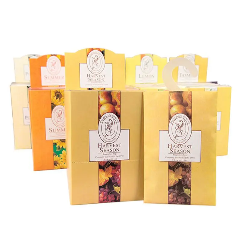 Enjoy Everyday Wholesale Eco-friendly Indoor Paper Sachets Aroma Bag Hanging Fresh Fragrance Scented Sachet With Plastic Hook