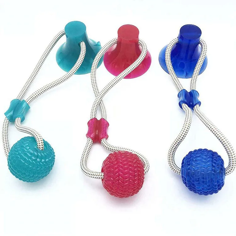 
Pet Molar Bite Dog Toys Rubber Chew Ball Cleaning Teeth Safe Elasticity Soft Puppy Suction Cup Dog Biting Toy 