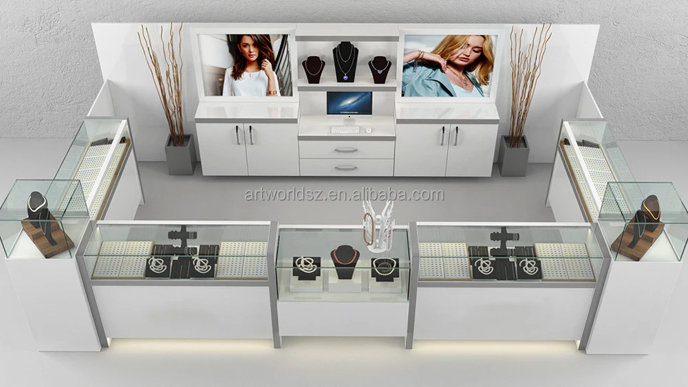 Artworld Displays 4M By 4M Souvenir Display Showcase Mall Watch Showcase Cabinet Glass Jewelry Display Booth