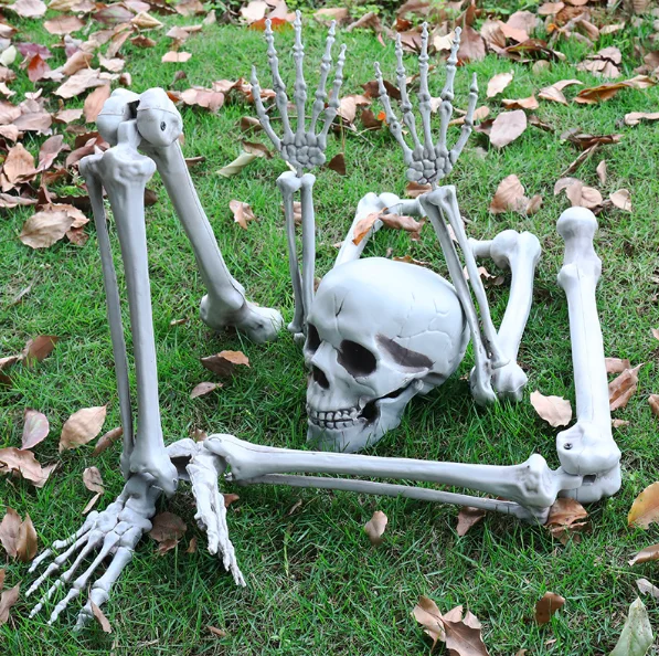 Wholesales Realistic Skeleton Stakes Halloween 2022 Decorations for Lawn Stakes Garden halloween plastic skull decorations