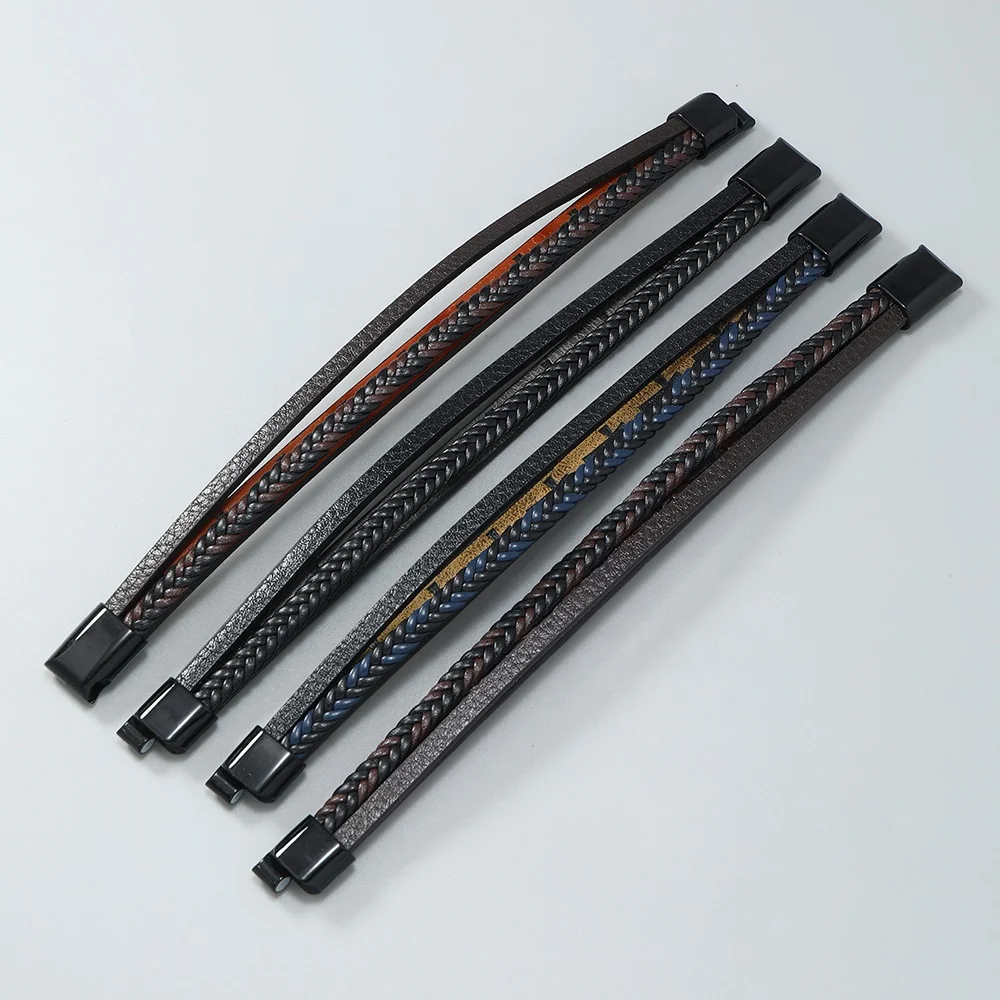 Wholesale Vintage jewelry bracelets bangles Engrave Cross PU leather bracelet for men women