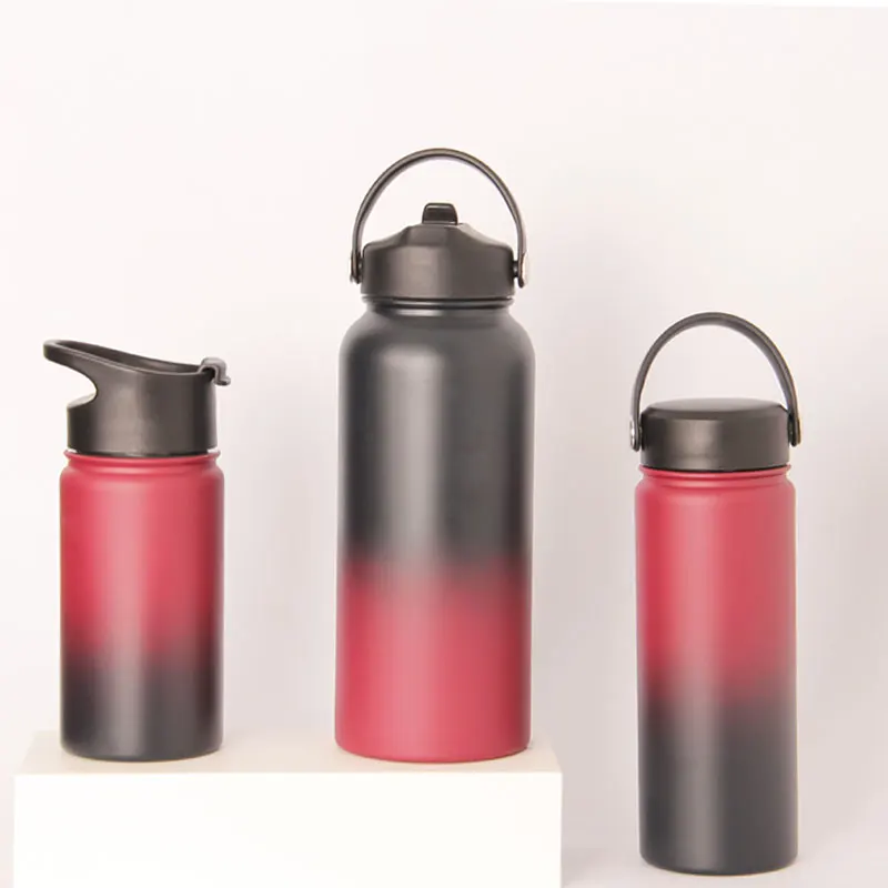Вакуумная Изолированная бутылка для воды с ручкой, 21 унция, двойные стены, нержавеющая сталь, Широкое Горлышко