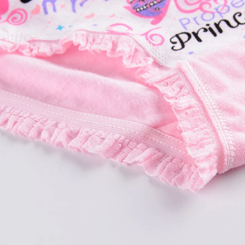 Factory cheap kids briefs soft cotton 5pcs one bag girls underwear wholesale children wearing panties