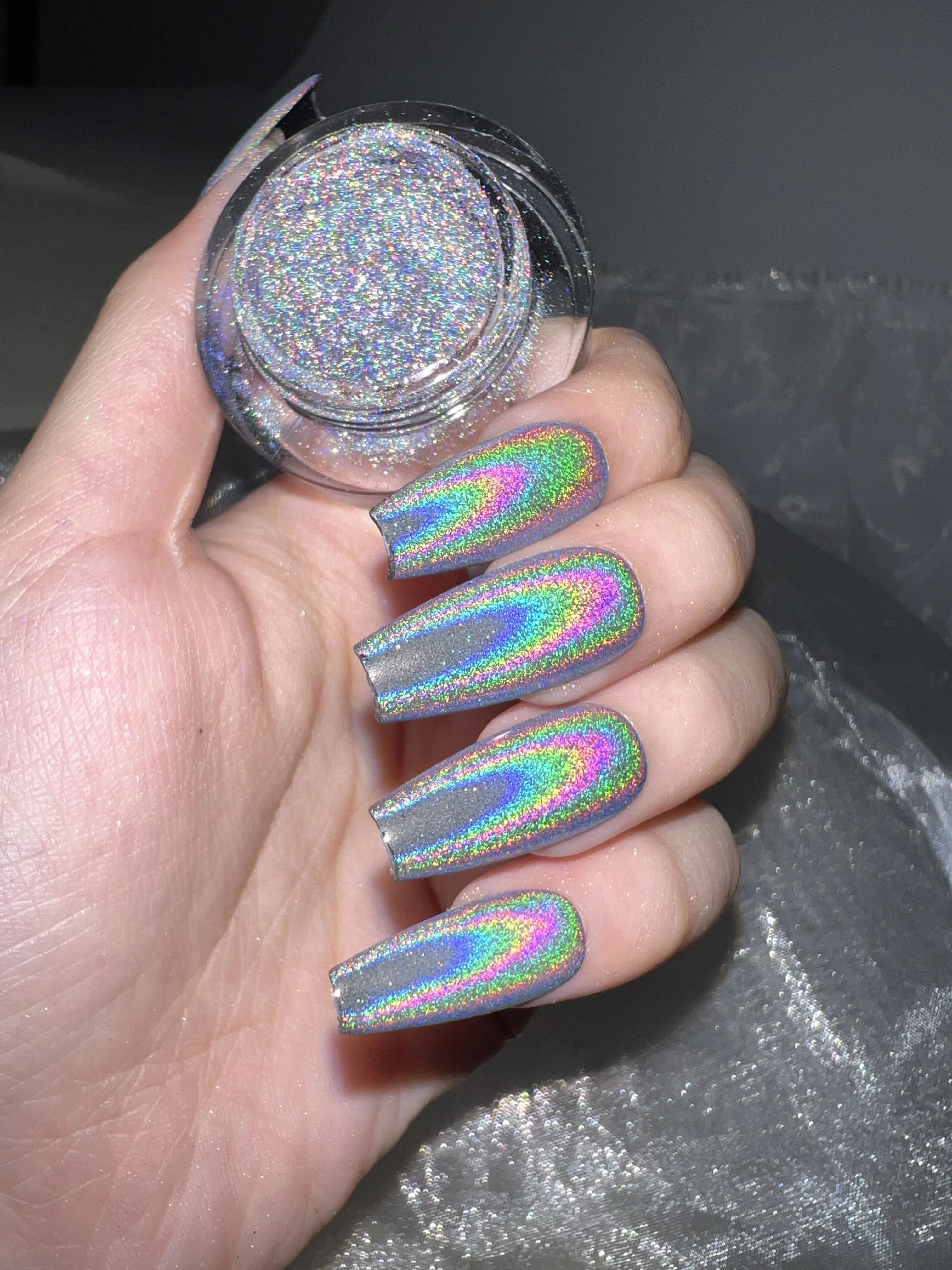 Factory Wholesale OEM Your Logo Holographic Pigment Rainbow Mirror Nail Powder