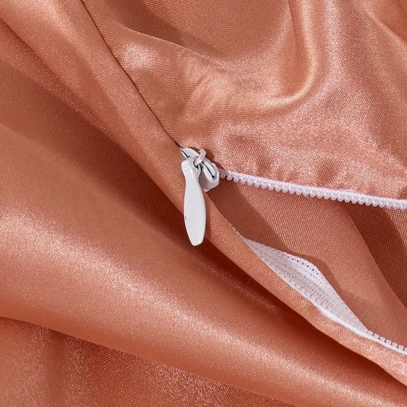 Luxury home mulberry silk duvet cover for King size with orange color