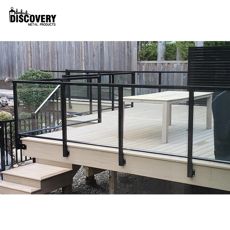 aluminum handrails Balcony/terrace glass railing modern design for aluminum railing balcony glass railing with or without frame