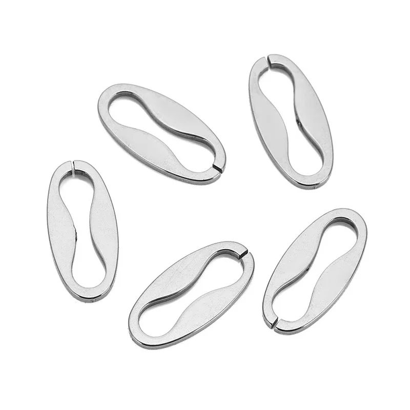 Stainless Steel Flat Wire Oval DIY Jewelry Ring 18k Vacuum Plated O-Ring Necklace Stud Earrings for jewelry findings