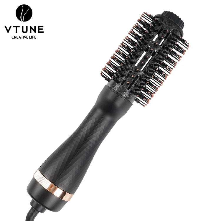 Professional Hair Brush Private Label Hot Air Pick Electric Comb One Step Hair Dryer Fast Hair Straightener Brush Hot Air Brush