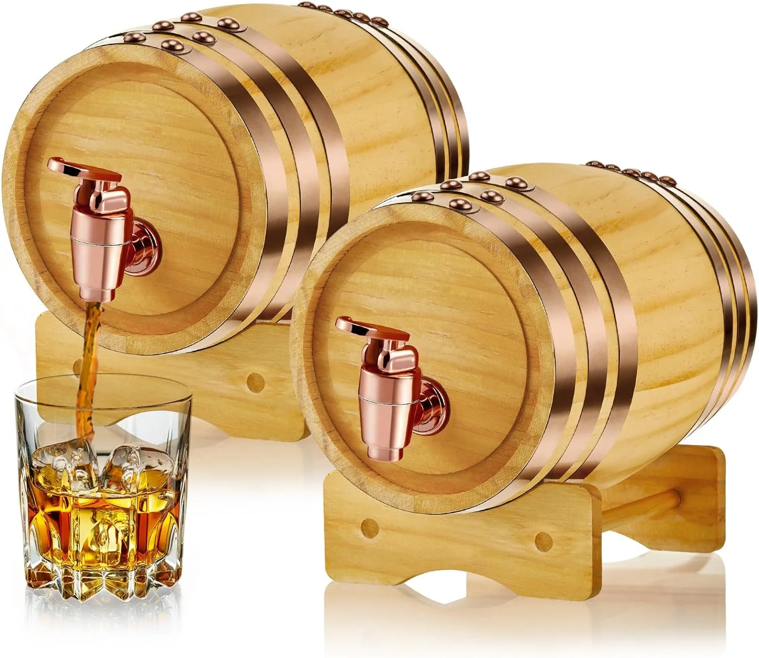 Customized luxury wooden barrel wooden beverage barrel is suitable Wine Barrel Dispenser