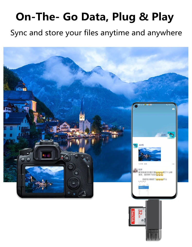 3 в 1 устройство для чтения карт памяти USB 0 Тип C OTG адаптер Micro SD/SD iPhone