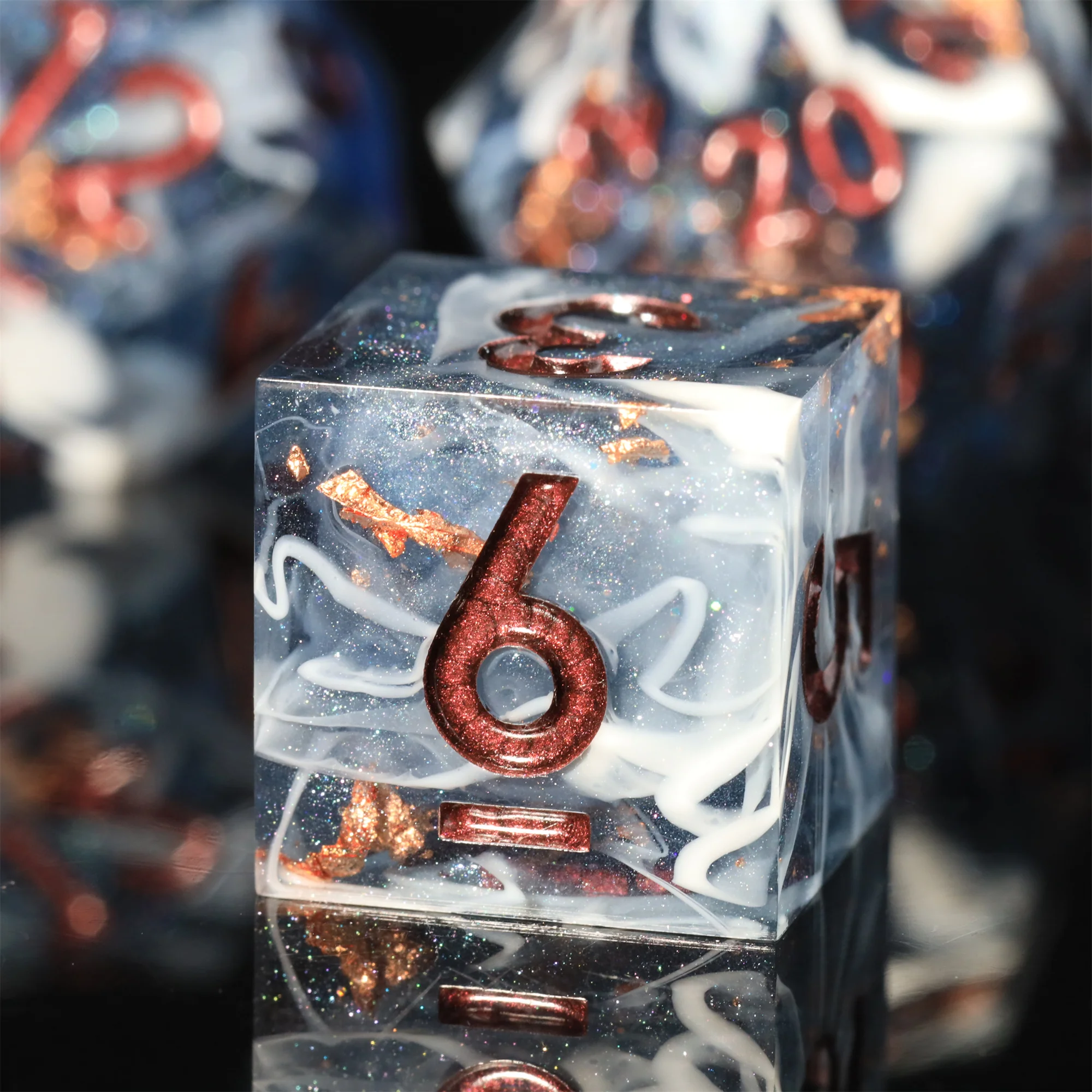 MINI PLANET DND Dice Set Handmade Colored Polyhedral Resin Dice with Sharp Edges For TRPG Games Custom DND Dice Set and D6 D20