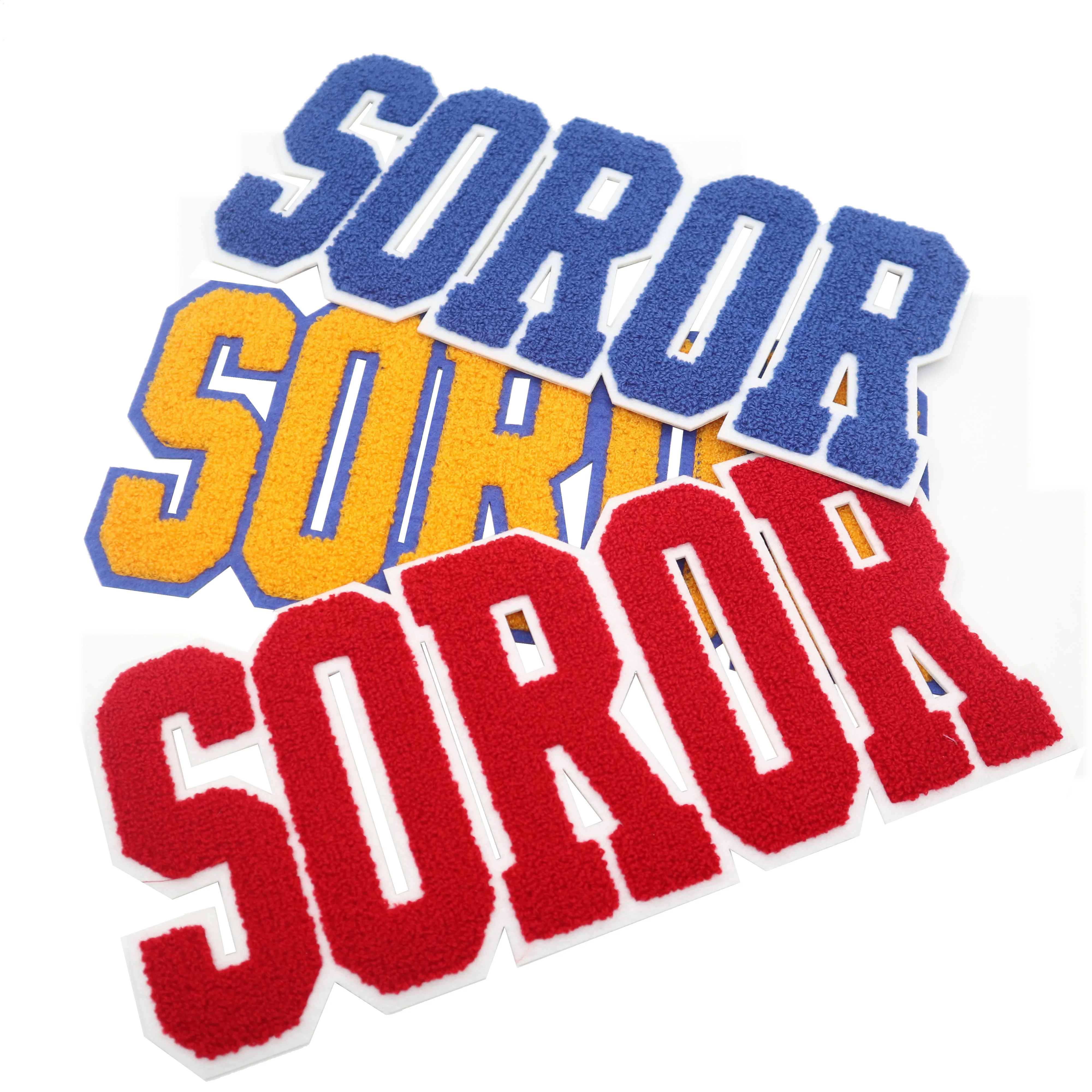 custom chenille patches Embroidered Chenille alphabet jacket patches letter towel chenille fabric embroidery patches