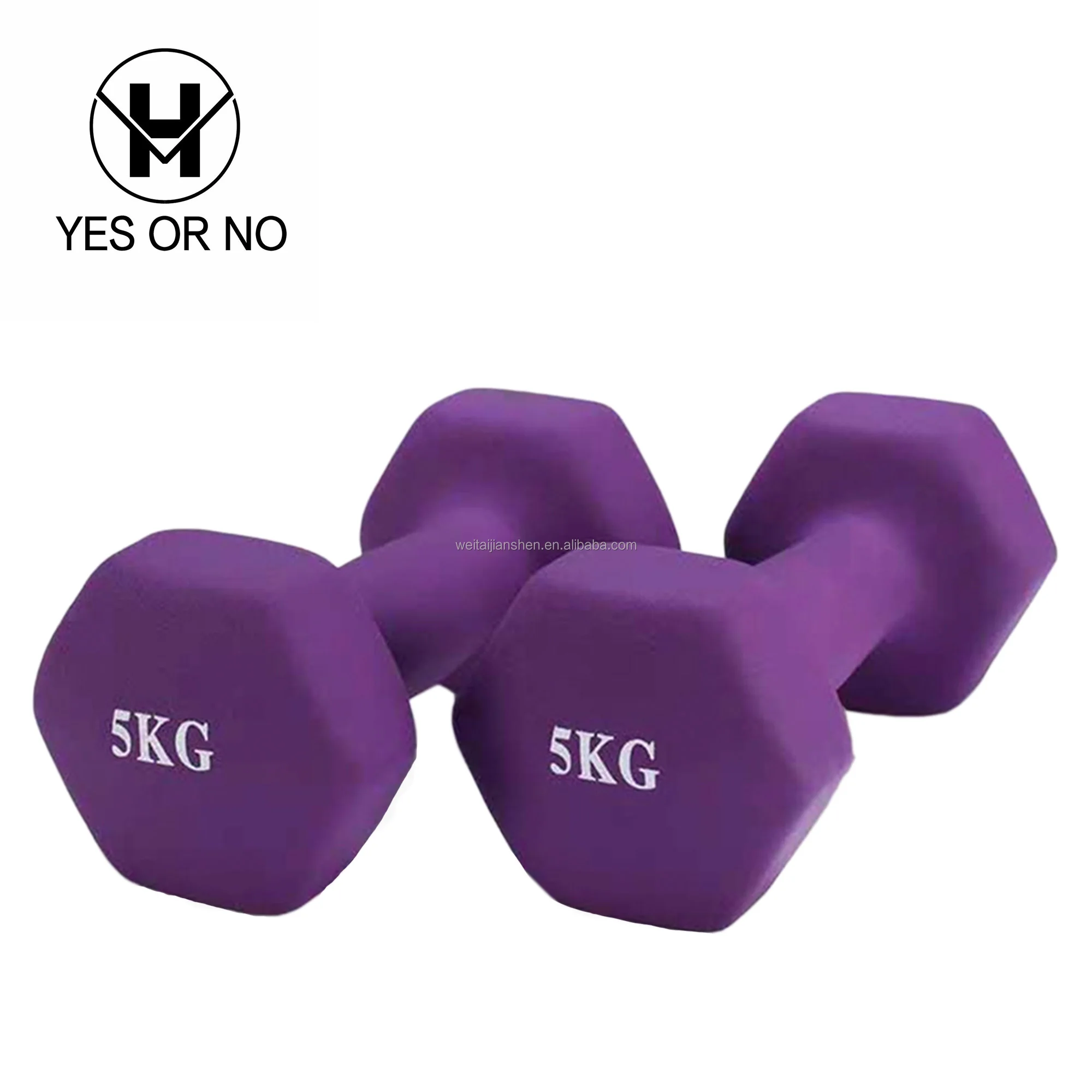 Wholesale Gym Workout Colorful Neoprene Dumbbell 10 Pounds Classical Head Vinyl Dumbbell Set