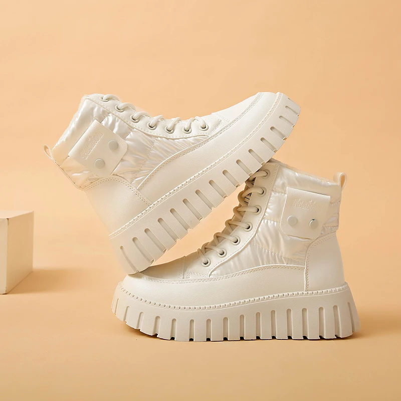 New Popular Manufacturer Snowproof Warming Anti-Slip High-Cut Footwear Cotton-padded Shoes Outdoor Comfortable Snow Boots Women