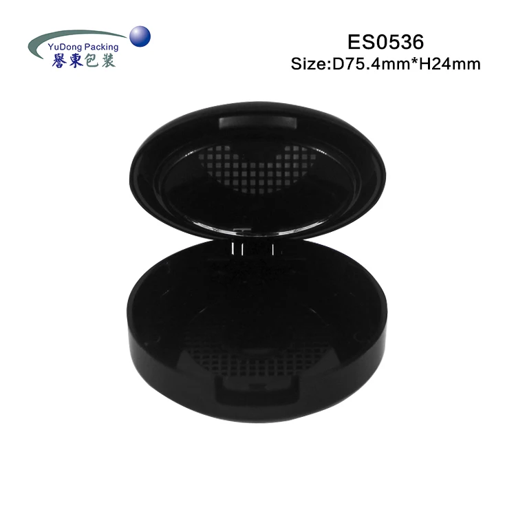 User friendly round double layer festival Wet & Dry Pressed Powder Compact Packaging Case with window