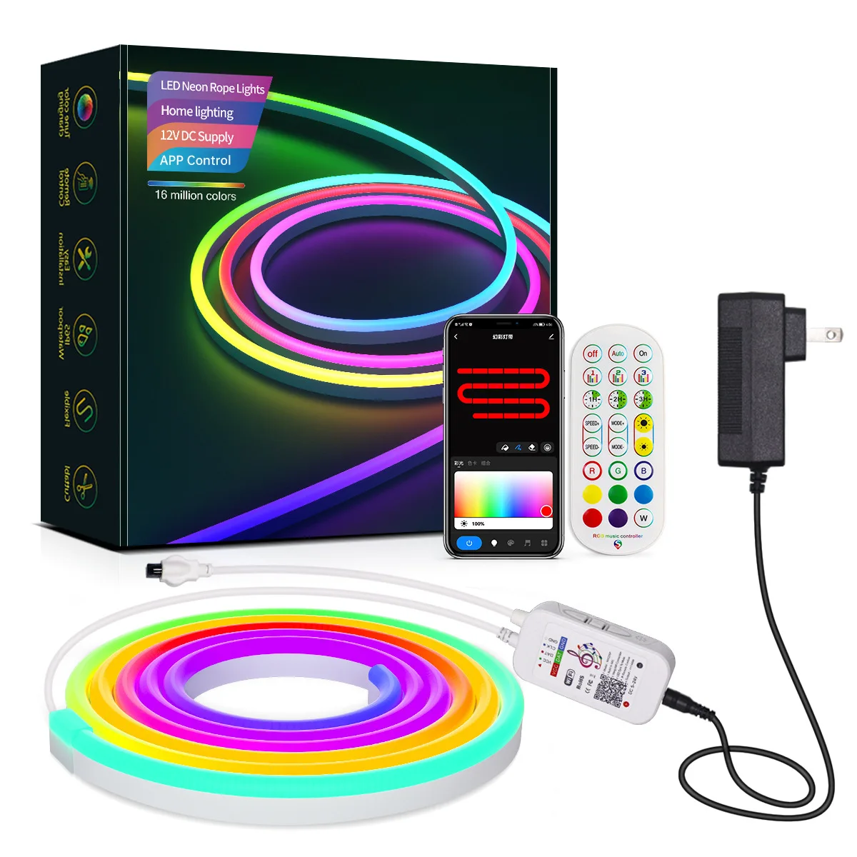 Tuya Smart Life WiFi Bluetooth APP Control RGB Neon Sign Light Outdoor Garden Decoration Alexa Google Home LED Strip Neon Lights