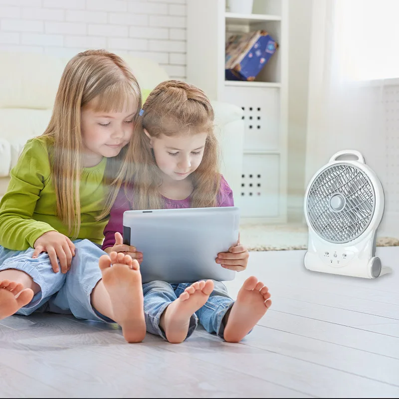 10 inch electric table fan portable solar camping fan with holder