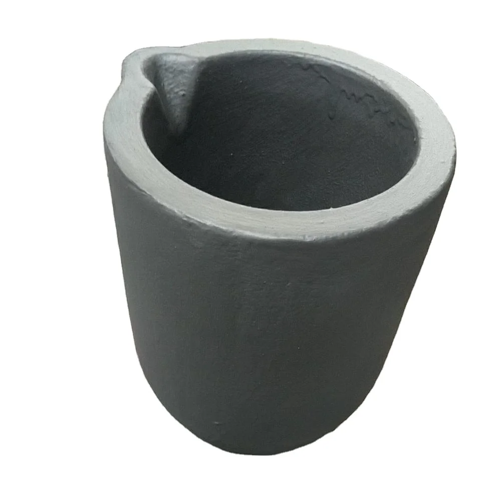 Good price isostatic graphite crucible pot with spout for melting aluminum
