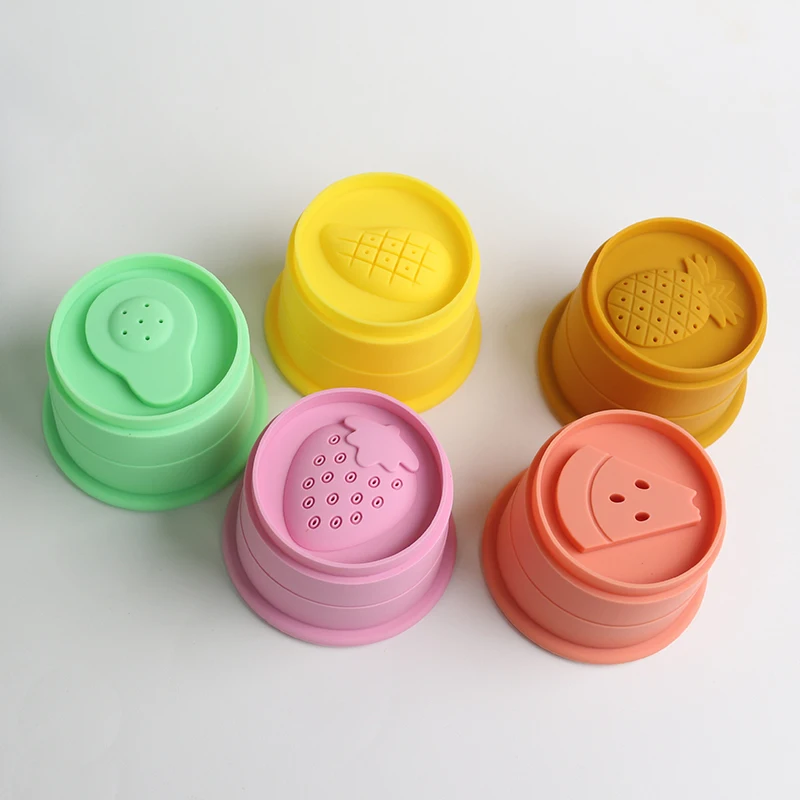 
2021The First Years Stacking baby Toy Silicone Stacking toy Custom Silicone Building Soft Safe Baby DIY teether Toy 
