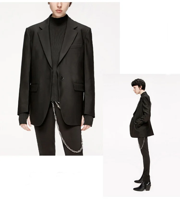 2019 autumn new product Women Suit Open Pure Black Suit coats business suits