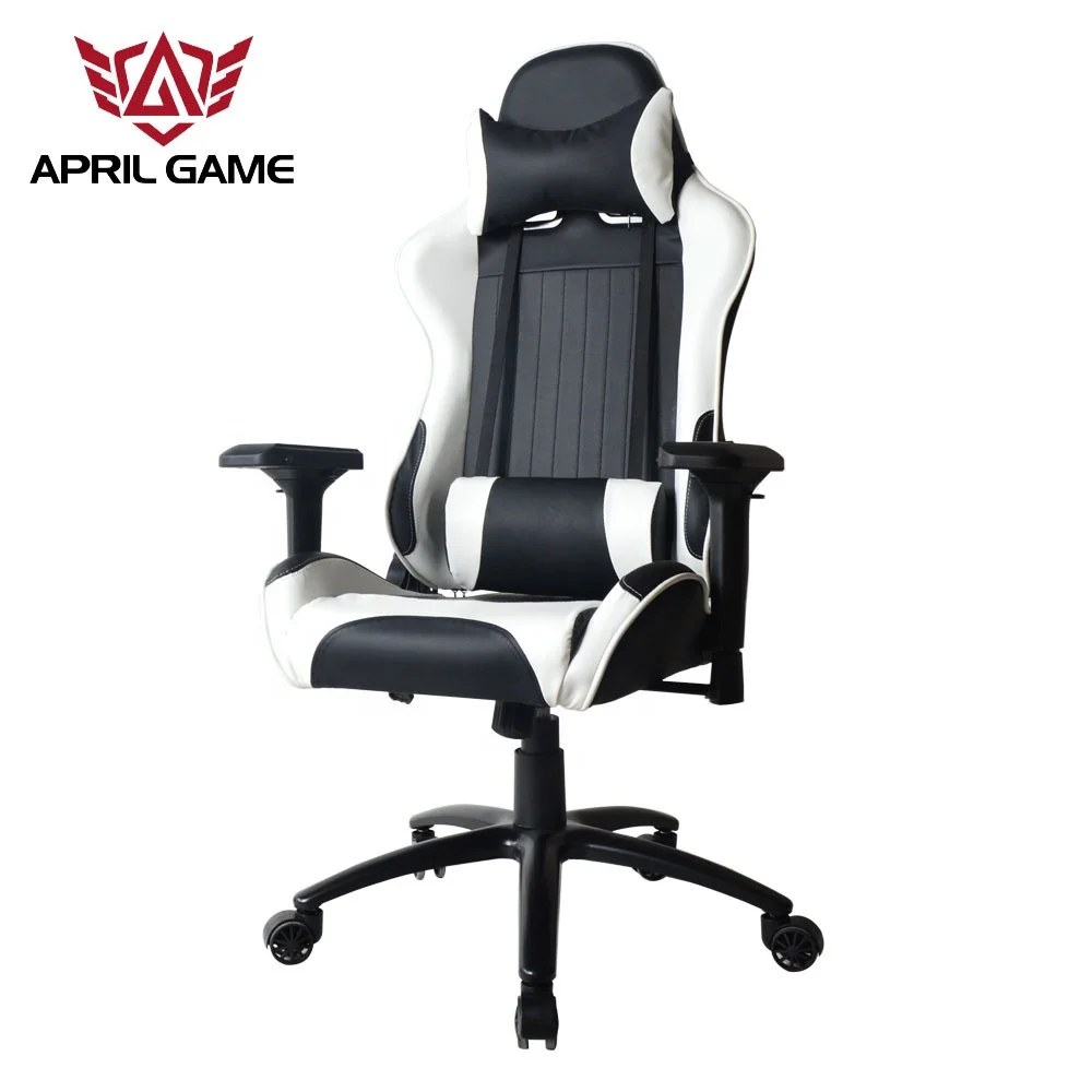 Gaming Chair April Game China Factory Racing Style Leather White Office Furniture Office Building Modern Painting Metal Base
