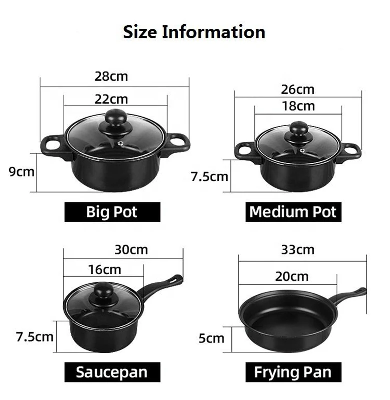 13 pcs set best price carbon steel  non stick cookware sets promotion gift products saucepan red