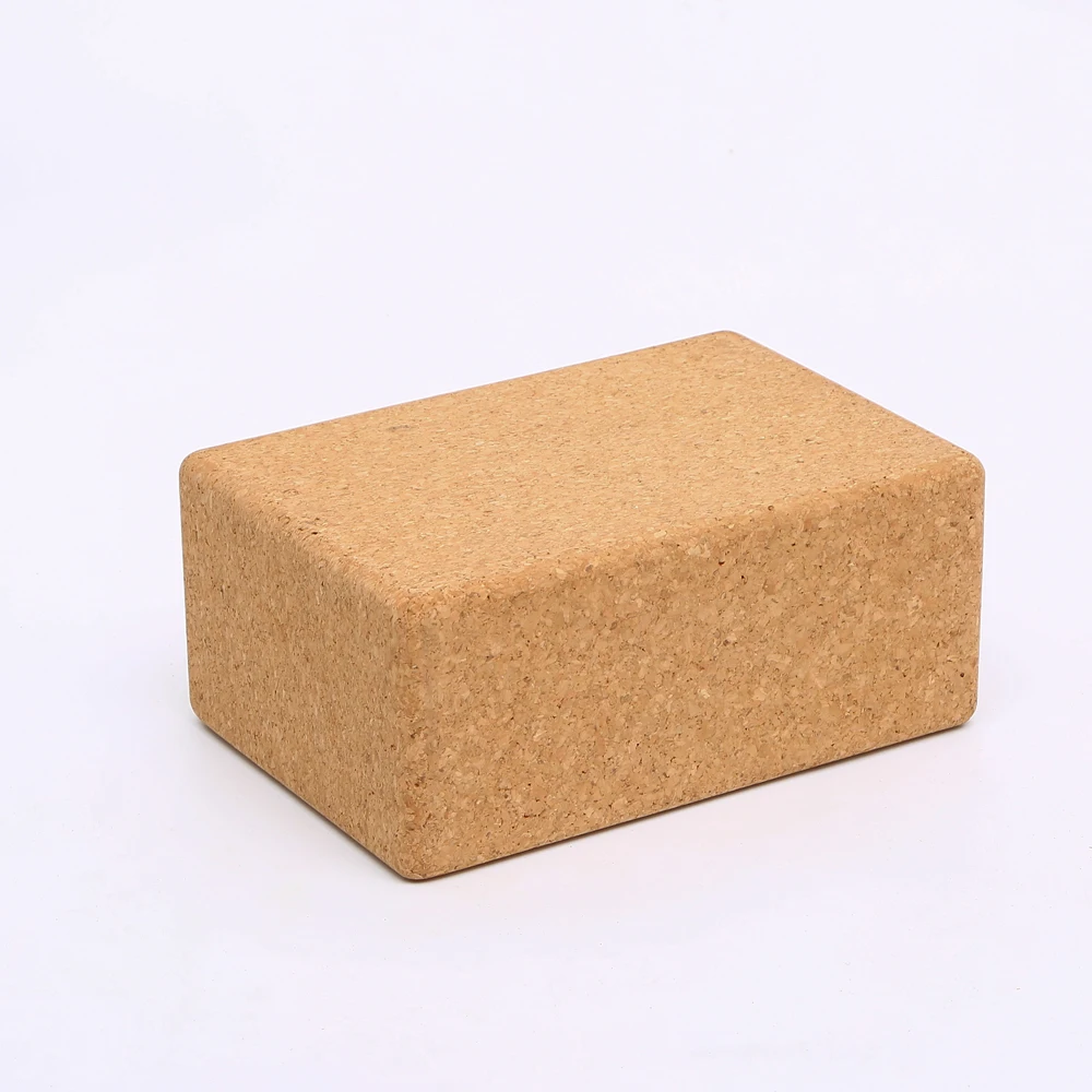 Natural Cork Yoga Block Pilates Bricks High Density EVA Foam Exercise Fitness Quality Customized Logo Packing Pcs
