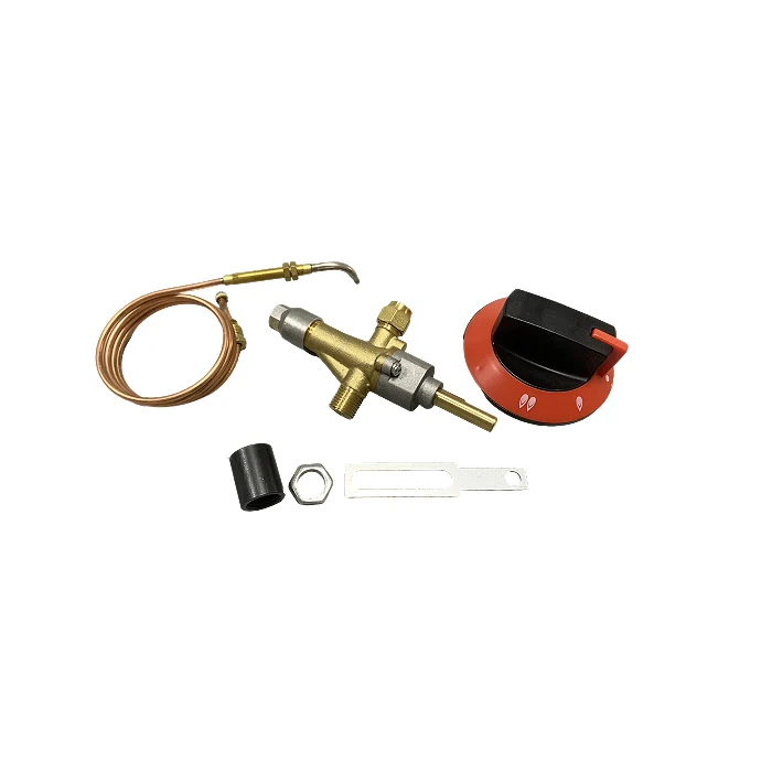 8209-4 Brass Safety Valve Kit Pilot Burner Assembly Main Control Propane Fire Pit Includes Connecting Tubes Tilt Switch Ignition