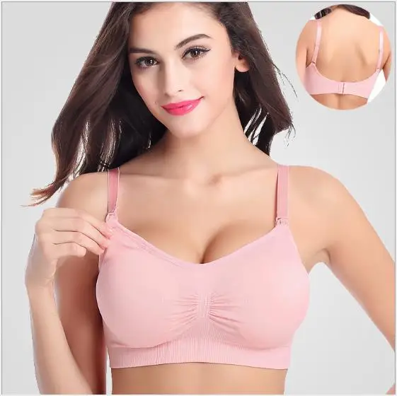 
High Quality Maternity & nursing bras Feeding Front Opening Seamless Wireless Mommy Push up Lactation Breastfeeding Bra 