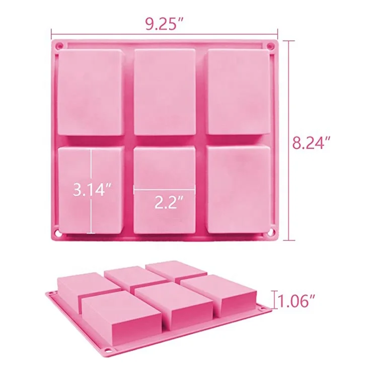 Custom Diy Silicone Soap Mold Handmade Craft 3d Soap Mold 6 Cavity Flower Shape Lifelike Square Soap Silicone Mold