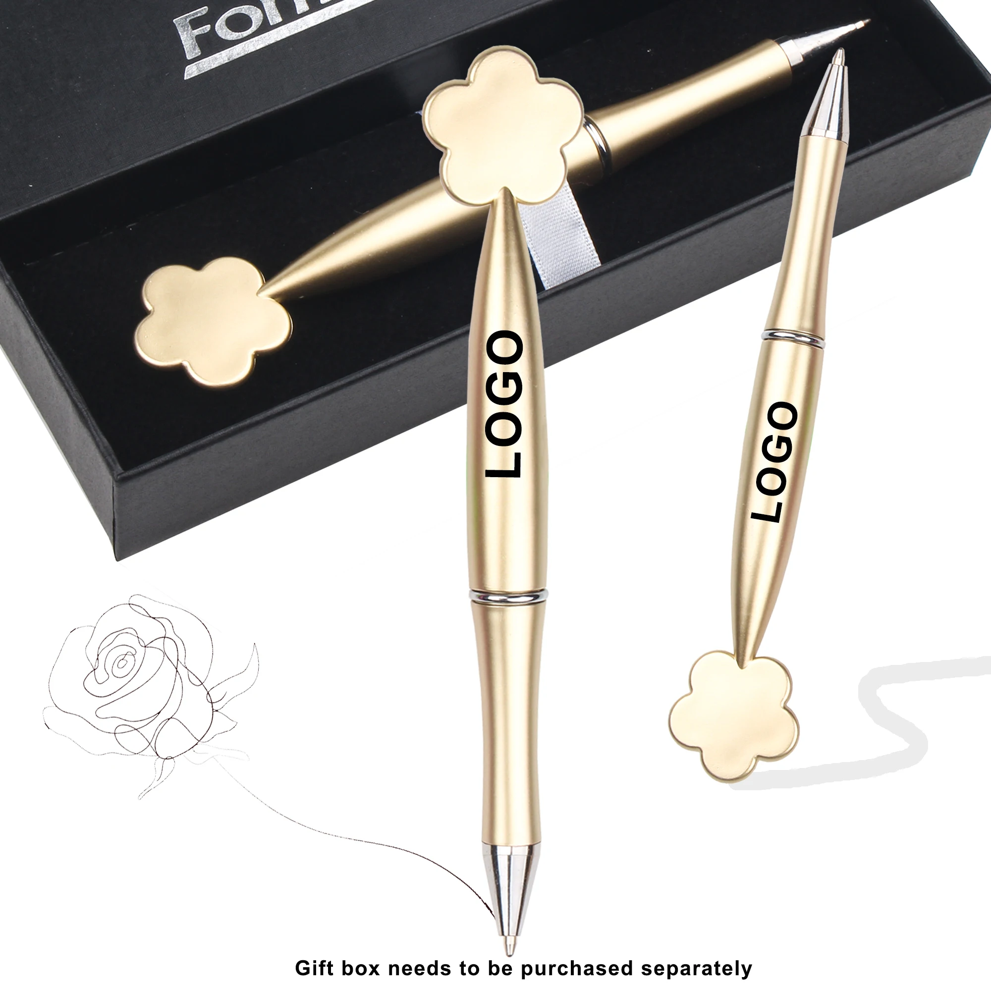 Plastic Various Colors 1.00 MM Cheapest Top Flower Shapes Rotating Ballpoint Pen With Printed Logo Custom Advertise