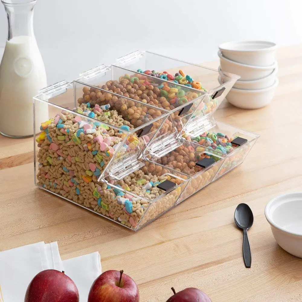 VONVIK Acrylic Candy Dispenser With Notches,Clear Plastic Candy Storage Box