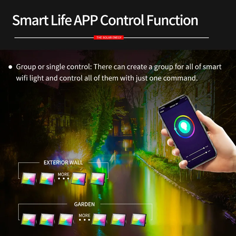 WIFI Flood Light 30W RGB Led Flood Lights Waterproof RGB Flood Lights In The Garden