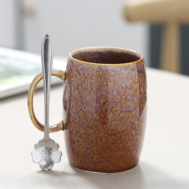 Hot sale 360ml luxury ceramic mug retro kiln variable glaze coffee mug