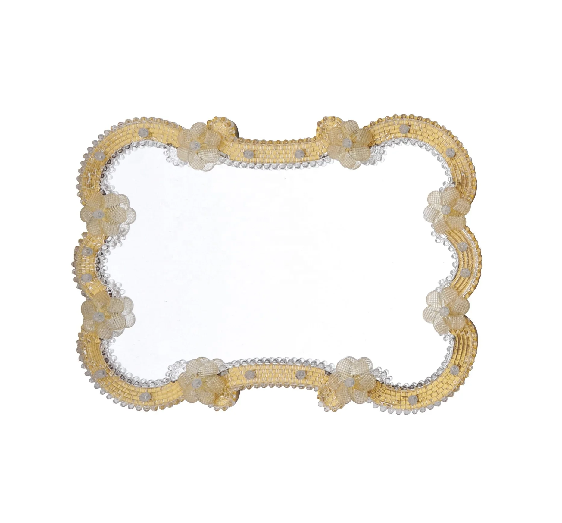 New Design Murano Style crystal glass decorative mirrors crystal beaded Framed  Wall Mirrors wholesaler